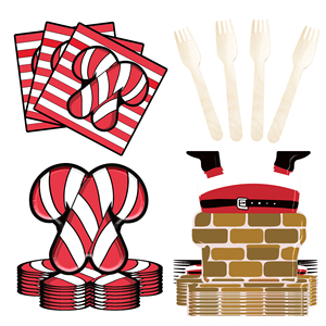 DAMAI Christmas-themed Paper Plate Set Santa Claus Paper Plate Set Christmas Candy Paper Plate Set - Product Image 3