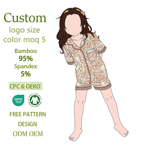 <span class=keywords><strong>Pyjama</strong></span> personnalisé pour filles, <span class=keywords><strong>pas</strong></span> <span class=keywords><strong>cher</strong></span>, en bambou 95% et élasthanne 5%, ensemble confortable pour bébé, chemise et short pour intérieur - Product Image 1