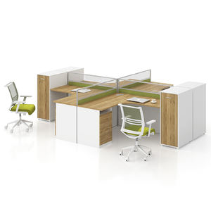 โต๊ะทำงานสำนักงานแบบมีฉากกั้นไม้สไตล์โมเดิร์น ลดราคาพิเศษ สำหรับ <span class=keywords><strong>2</strong></span> คน ขยายได้ พร้อมพื้นที่ส่วนตัวสำหรับพนักงาน - Product Image 2