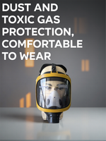 Masque respiratoire intégral en silicone de qualité professionnelle MF14 à bordure jaune, réutilisable, protection contre les produits biochimiques, la peinture et les produits chimiques