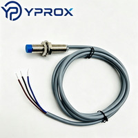 Sensor Proximitas Induktif Silindris YPROX YP-M12 Tahan Minyak Tinggi, 3-Kabel, Jarak Deteksi 4-8mm, Tahan Debu/Tahan Air