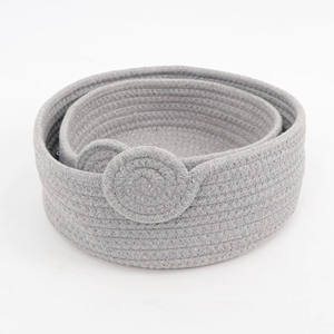 <span class=keywords><strong>Cesta</strong></span> de Almacenamiento Hecha en Fábrica, de Cuerda de Algodón, para Decoración del Hogar, Juego de 2 - Product Image 5