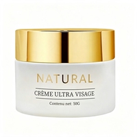 Pot en verre givré mat de luxe avec logo personnalisé pour emballage cosmétique, 5g 30g 50g 200g, pots vides pour soins de la peau avec couvercle doré