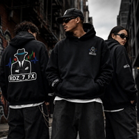Hoodie Logo Kustom Berkualitas Tinggi Bahan Tebal 380GSM OEM MOQ Rendah Ukuran Besar Model Kotak Sweatshirt Cetak