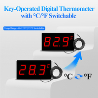 Thermomètre de piscine numérique industriel LX923T, haute précision, avec sonde externe étanche de 5 m, alarme de température, CE