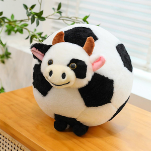 Peluche a Forma di Mucca con Pallone da Calcio 10 Pollici, Giocattolo Divertente e Morbido, Regalo per Bambini e Bambine - Product Image 3