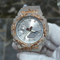 Luxuriöse GA2100 Iced Out Uhrenlünette – Fabrik-Großhandel, vergoldetes Messing, Moissanit, AK 47 Diamant-Buss-Down, Herrenschmuck 2026
