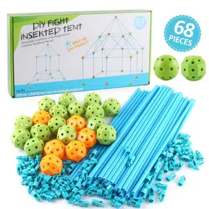 68PC Children's Construction Castle Assembly DIY Beaded Science Education Toy