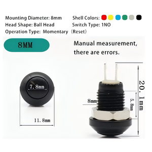 8 mét không thấm nước IP65 kim loại <span class=keywords><strong>push</strong></span> <span class=keywords><strong>button</strong></span> chuyển điện tử thiết lập lại tạm thời cho động cơ xe bắt đầu điện PC sừng chuông cửa chuông - Product Image 2