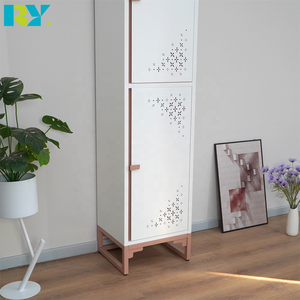 <span class=keywords><strong>Armoire</strong></span> en acier moderne et durable avec portes ventilées et étagères réglables, design gain de place <span class=keywords><strong>pour</strong></span> chambres, couloirs ou appartements - Product Image 3