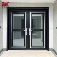 Porte en verre battante horizontale en alliage d'aluminium à pont thermique brisé, insonorisée, de style moderne et minimaliste pour immeuble de bureaux