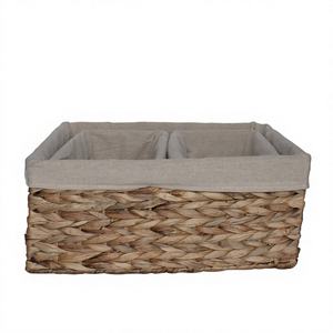 Paniers de rangement écologiques en saule naturel avec doublures en tissu et forme personnalisée - Product Image 1
