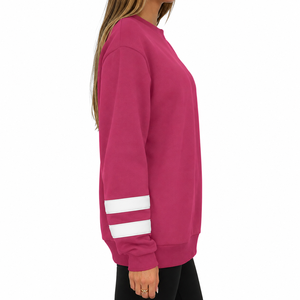 Sweat-shirt décontracté à col montant brossé doux pour femme, coupe ample et confortable, avec épaules tombantes et design élégant - Product Image 4