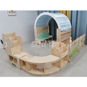 Moetry-<span class=keywords><strong>cabaña</strong></span> de <span class=keywords><strong>madera</strong></span> maciza de lectura para niños, estantería de libros prefabricada con sofá y silla para biblioteca - Product Image 5