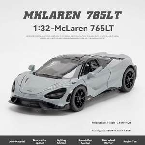 Modelo de Auto McLaren <span class=keywords><strong>765LT</strong></span> de Aleación Fundida a Presión, Escala 1:32, con Sonido, Luces, Retroceso y Puertas Abatibles, Decorativo y Coleccionable - Product Image 6