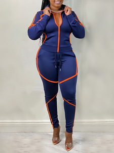 เสื้อคอปกแขนยาวพิมพ์ลายสำหรับผู้หญิงและกางเกงกีฬาชุดลำลอง 2 ชิ้นแฟชั่น - Product Image 6