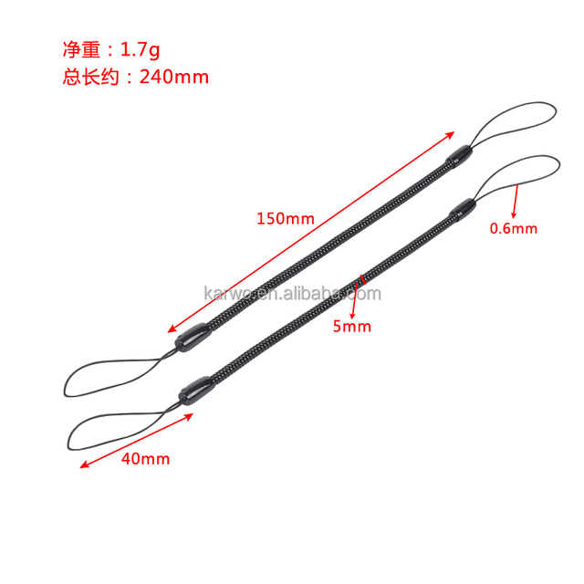 Factory Pen Lanyards Elastic Lanyard Tether Black Color Retractable Stylus Tether Clipboard Strap Tablet Holder