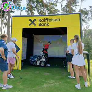 Tente de simulation de golf gonflable la plus populaire pour événements extérieurs, avec écran, en PVC 0,6 mm, <span class=keywords><strong>prix</strong></span> usine, vente chaude - Product Image 1