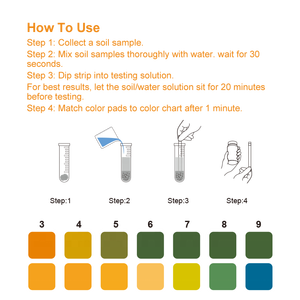 पीएच मृदा परीक्षण किट घर बगीचे और खेत के लिए पौधों के साथ पीएच मिट्टी परीक्षण स्ट्रिप्स - Product Image 5