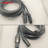 Cable de Control de Iluminación DMX512 de 2m, 3 Pines, 20A, 13AWG, Conector Híbrido Powercon Compuesto, PVC Profesional, Cable Combinado DMX True1