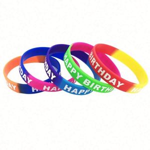 กำไลข้อมือซิลิโคนกันน้ำแบบกำหนดเองสำหรับวันเกิด - สายรัดข้อมือพิมพ์ลายสีสันสดใสสำหรับของชำร่วยงานวันเกิด - Product Image 3