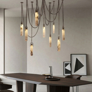 Lámpara Colgante Decorativa LED de Hierro y Mármol de Estilo Nórdico Creativo para Dormitorio, Vestíbulo o Villa - Product Image 3
