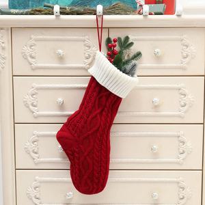 Kleur-Blok Gebreide Rode Witte Kerstboom Ornamenten Home Decor Kerstbenodigdheden Cadeau Tas Decoraties - Product Image 2