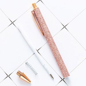 Custom Glitter Retractable Ballpoint <b>Pens</b> for Girls & Women, Black Ink, Medium Point, Smooth Decorative Gifts - Product Image 4