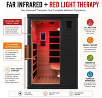 Sauna infrarouge moderne personnalisé pour 1 personne, sauna sec intérieur en bois, cabine de sauna pour la relaxation à domicile
