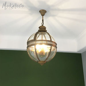 Lampadari a Sospensione Rotondi in Vetro Bronzo Giallo Stile Retrò Moderno per Ristoranti, Hotel e Lobby - Product Image 5