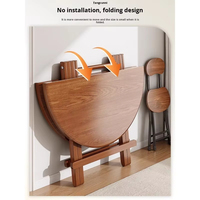 Mesa de Comedor Redonda Plegable Versátil con Tapa de Cristal, Moderna y Funcional para Cocina, Sala de Estar y Exterior
