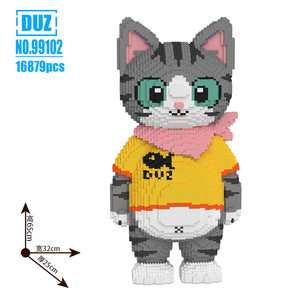 Kích thước lớn nông thôn tabby mèo xây dựng khối thiết lập tự làm Mèo Đen kết nối gạch xây dựng đồ chơi lắp ráp Mèo Trắng Mô hình đồ chơi Quà tặng - Product Image 5