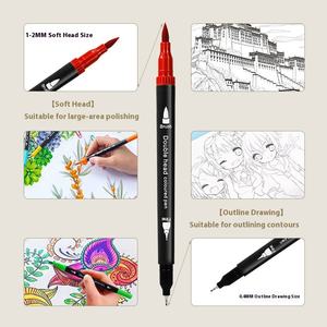 Juego <span class=keywords><strong>de</strong></span> bolígrafos <span class=keywords><strong>de</strong></span> acuarela <span class=keywords><strong>de</strong></span> plástico <span class=keywords><strong>de</strong></span> doble cabeza, juego <span class=keywords><strong>de</strong></span> delineador lavable sin manchas para estudiantes y niños para <span class=keywords><strong>dibujo</strong></span> artístico - Product Image 4