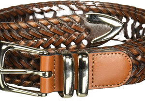 Cinturón Trenzado de Cuero Vacuno Casual para Hombre, con Hebilla de Acero, 3.4 cm de Ancho, Hebilla de Alta Calidad y Duradera - Product Image 1