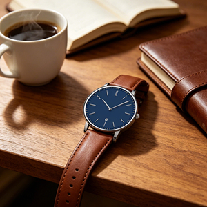 Nuovo orologio da polso da uomo in pelle al quarzo analogico minimalista alla moda <span class=keywords><strong>con</strong></span> design estremamente sottile <span class=keywords><strong>con</strong></span> ora/data - Regalo di compleanno Relojes Hombres - Product Image 5