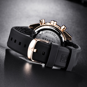 Benyar <span class=keywords><strong>Flash</strong></span>, gran oferta, reloj de cuarzo de cuero, esfera grande azul, oro rosa, calendario de seis agujas para hombre, relojes deportivos, reloj Masculino - Product Image 6