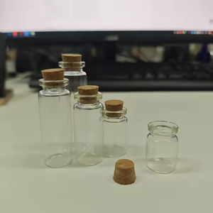 Bouteille à souhaits en verre transparent de haute qualité 5 ml/10 ml/15 ml/20 ml Petite bouteille avec bouchon en liège en bois Tube cadeau - Product Image 4