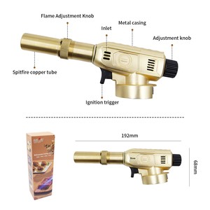 <span class=keywords><strong>Chalumeau</strong></span> de cuisine tout cuivre multifonction <span class=keywords><strong>à</strong></span> <span class=keywords><strong>gaz</strong></span> de type carte pour allumage, utilisable en inversé, de luxe - Product Image 2
