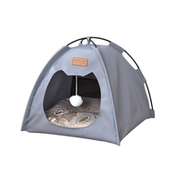 Lit pour animaux de compagnie pliable en forme de dôme, respirant toutes saisons, abri confortable pour chat avec coussin réversible pour chats et petits chiens