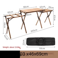 Table de camping pliante multifonctions personnalisées 2 en 1 Table en bois portable d'extérieur Tables de pique-nique portables Bureaux pliables pour barbecue