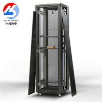 Serveur Rack de Centre de Données sur Pied 19 Pouces de Haute Qualité, 14U-46U, avec Façade en Verre Trempé Transparent, Direct Usine Chine, En Stock