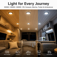 Plafonnier LED 8.4 ''à gradation tactile 12V DC RV avec options 1000 Lumen blanc/noir pour éclairage intérieur de camping-car
