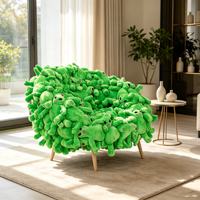 Fauteuil individuel sculptural moderne et créatif en PRV, fauteuil de loisirs en fibre de verre vert pour la décoration de galerie et de maison