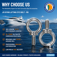 Œillet de levage en acier inoxydable 316 Marine JIS B1168 6 mm pour camions, camping-cars, navires, kayaks, bateaux pneumatiques, yachts et accessoires de quincaillerie nautique