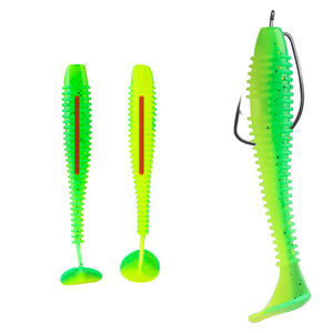 Palmer 5.5Cm 6.5Cm 7.5Cm Kunstbaars Peddelstaart Zacht <span class=keywords><strong>Plastic</strong></span> Visaas Jig Vissen Lokt T Staart Worm Zacht Zwemaas - Product Image 6