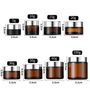 5ml 10ml 15ml 20ml 30ml 50ml Custom Amber Cosmetic Luxury Face Glass Cream Jar - Product Image 4