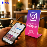 Support de table en acrylique SIKA pour avis Google NFC – Présentoir de table pour café avec code QR NFC pour les avis