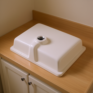 Lavabo de Baño Moderno Rectangular de Cerámica Blanca para Instalar Bajo Encimera, 18.5 x 13.19 Pulgadas, Ideal para Espacios Pequeños - Product Image 2