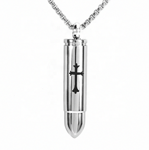 Isunni Titanium Steel Perfume Bottle Pendant in Memory of Pet Loved One Stainless Steel Bullet Urn <strong>Necklace</strong> That <strong>Holds</strong> <strong>Ashes</strong> - Product Image 1