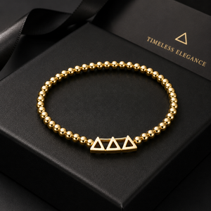Bracciali in Acciaio Inossidabile di Qualità con Lettere Greche Delta, Gioielli Personalizzati per Organizzazioni Sociali e Confraternite Femminili - Product Image 1